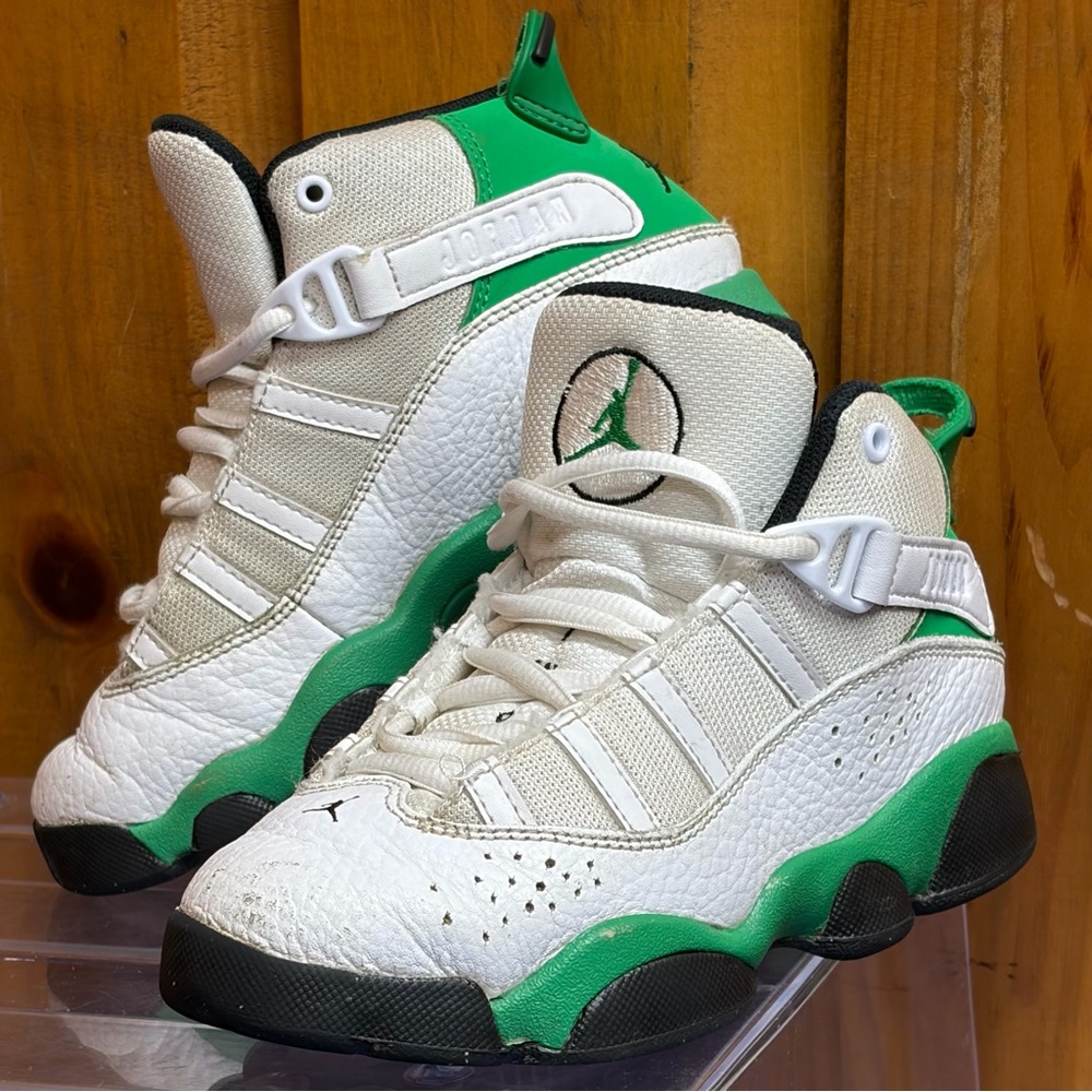 Size 13 (PS) - Jordan 6 Rings Mid White Lucky Green Celtics Sneakers Basketball